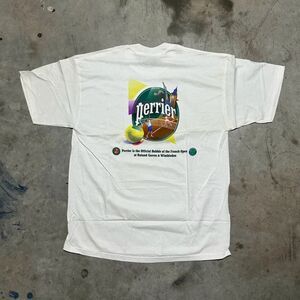 Vintage The Roland Garros French Open Wimbledon Perrier Promo Tennis T Shirt XL